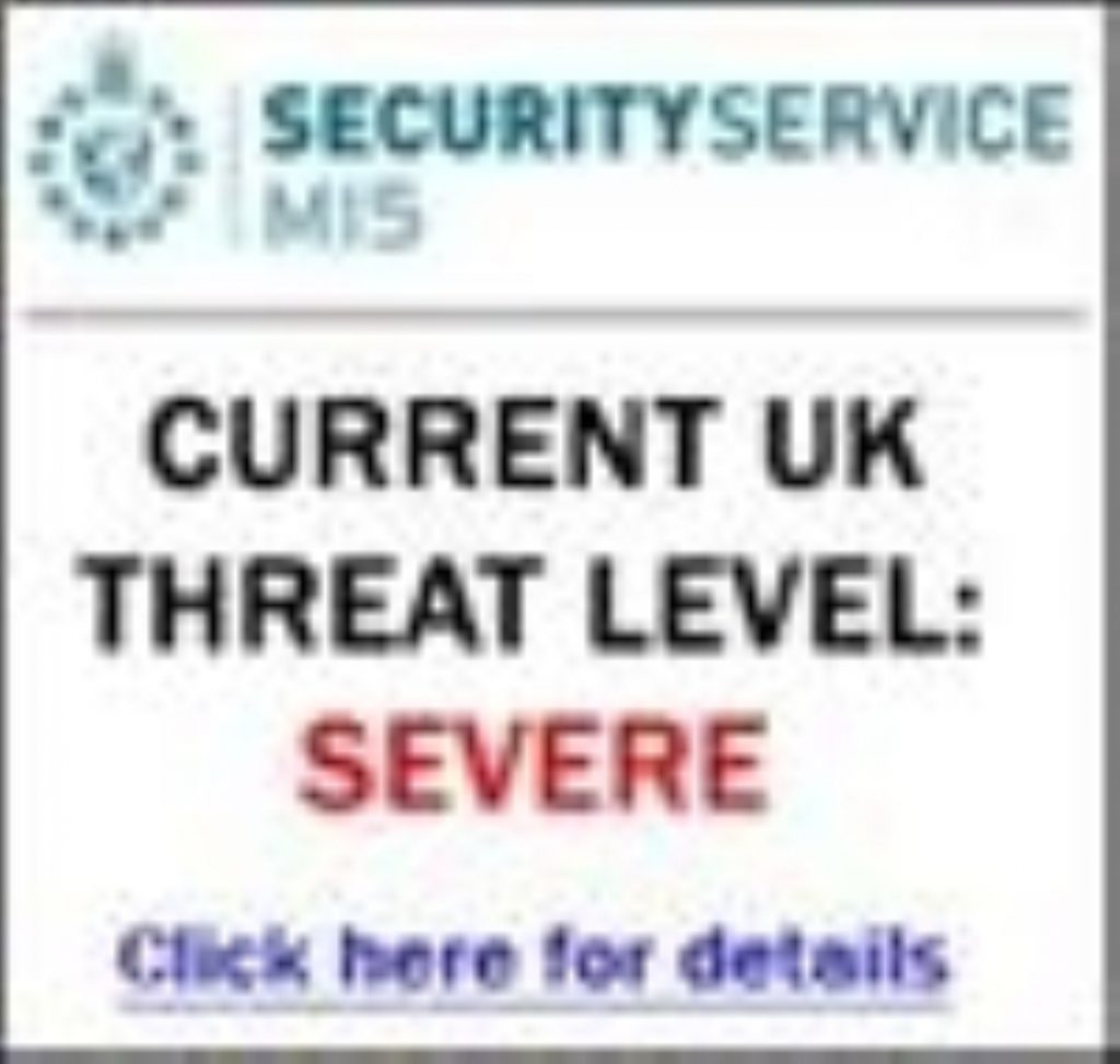 A UK threat level poster