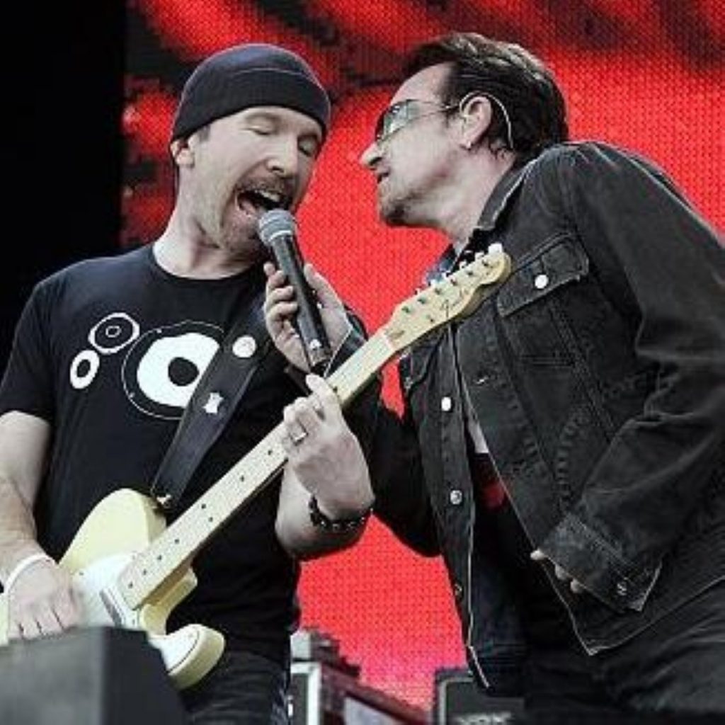 Edge and Bono from U2