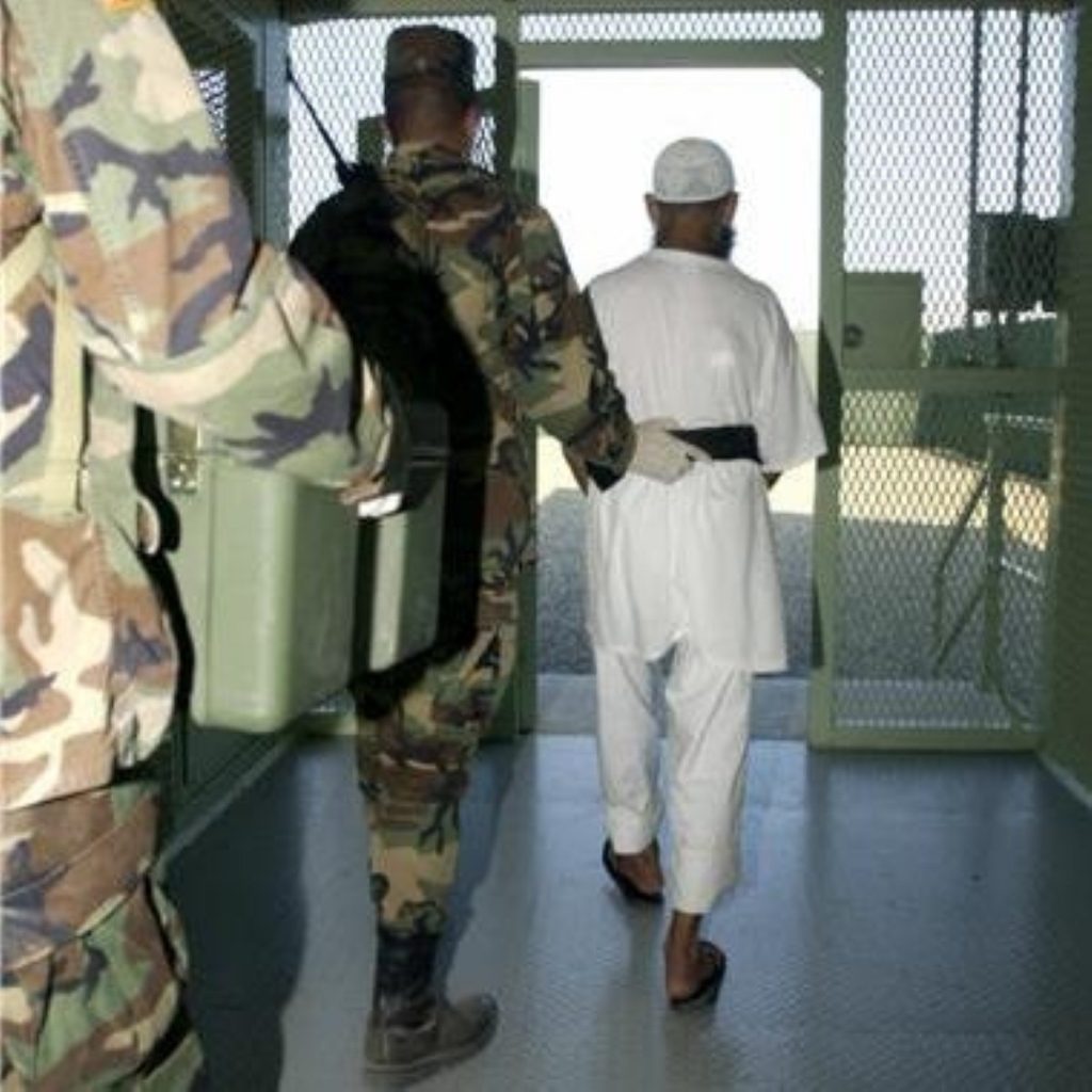 An inmate at Guantanamo Bay