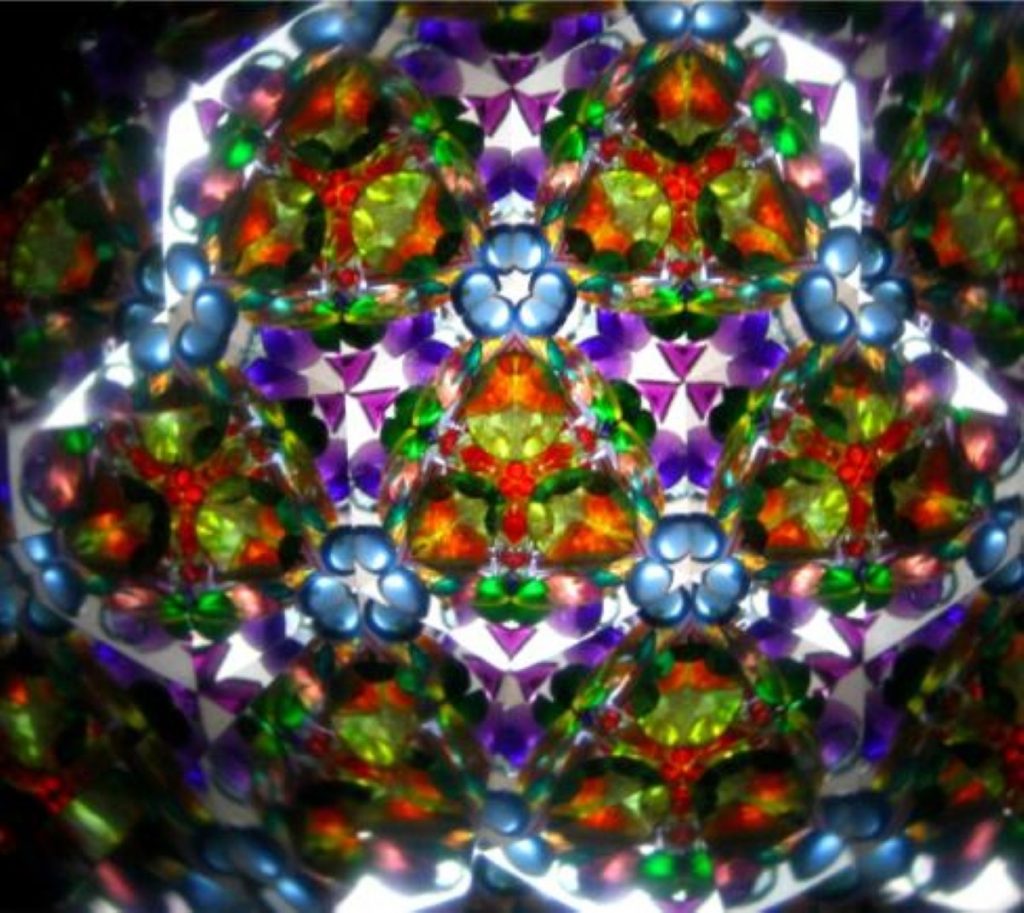 Wikipedia tells us a kaleidoscope is 'a tube of mirrors containing loose, colored objects such beads or pebbles and bits of glass'