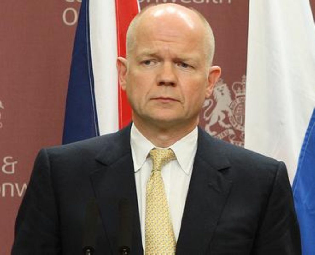 Hague addressed a near packed chamber today