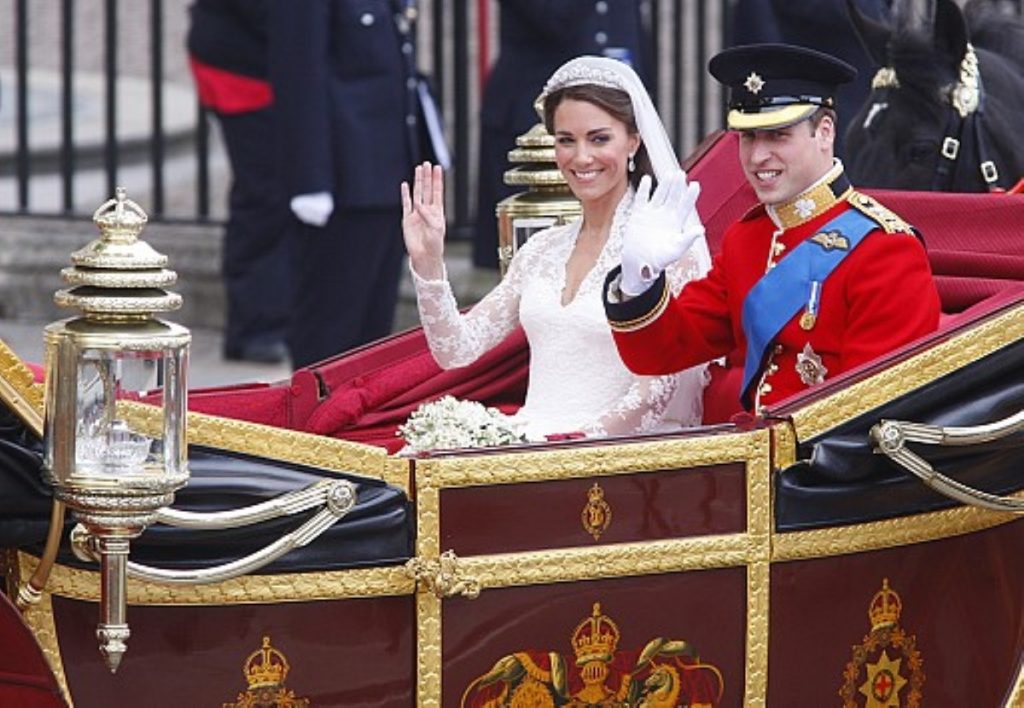 The Duke and Duchess of Cambridge greet crowds in London