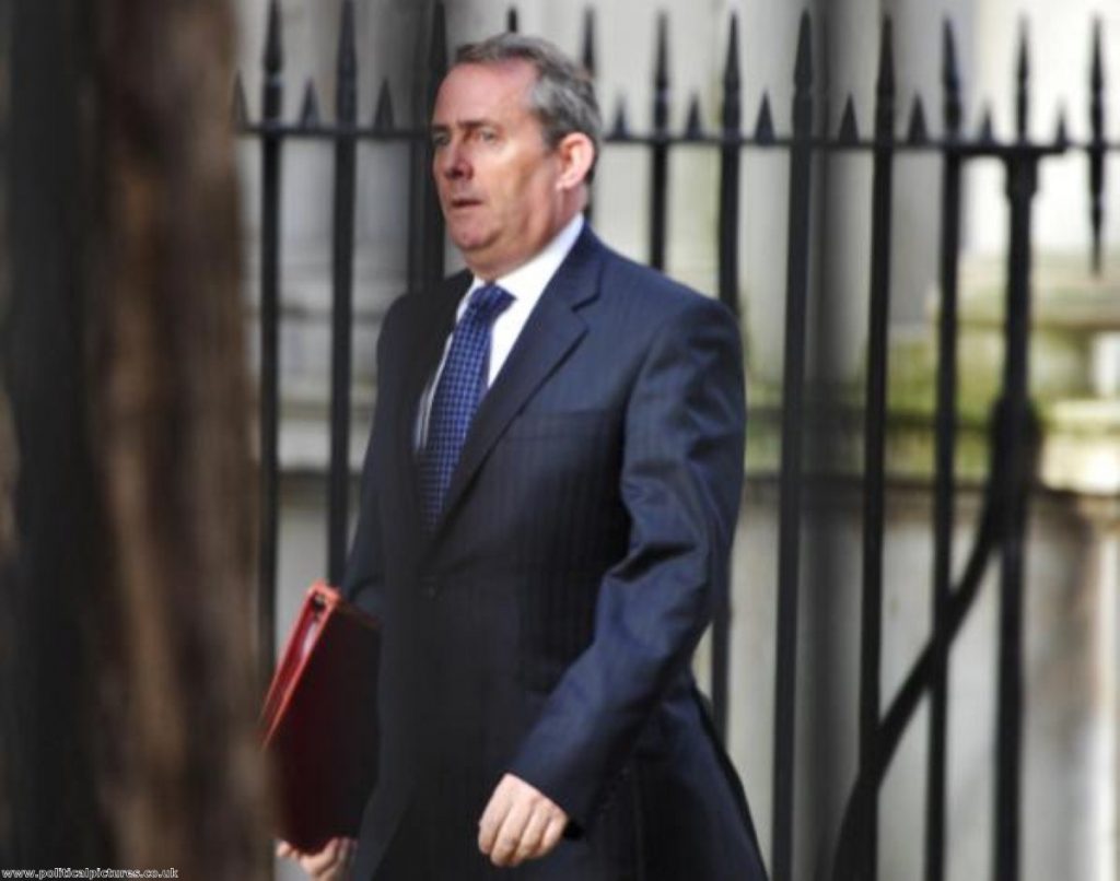 Liam Fox digs in against UK's commitment to increase aid. Photo: www.politicalpictures.co.uk