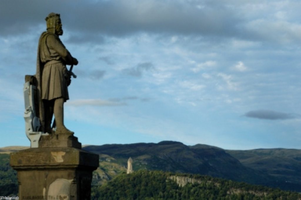 Scotland's king gazes over the countryside. The SNP has been caught-up by controversy over EU membership after independence.