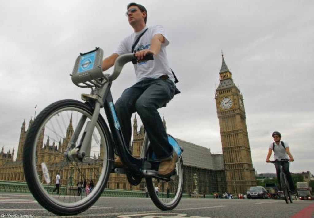 Cyclists now make up a majority of vehicles during the rush hour in some parts of London