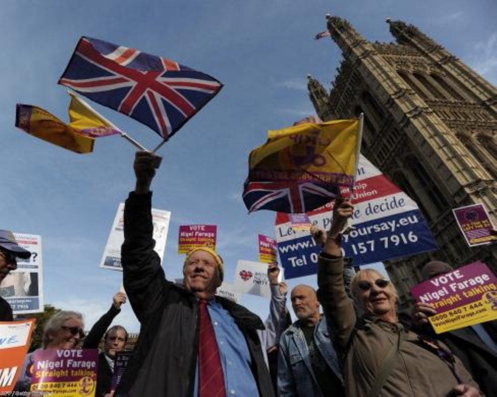Ukip supporters rally outside parliament