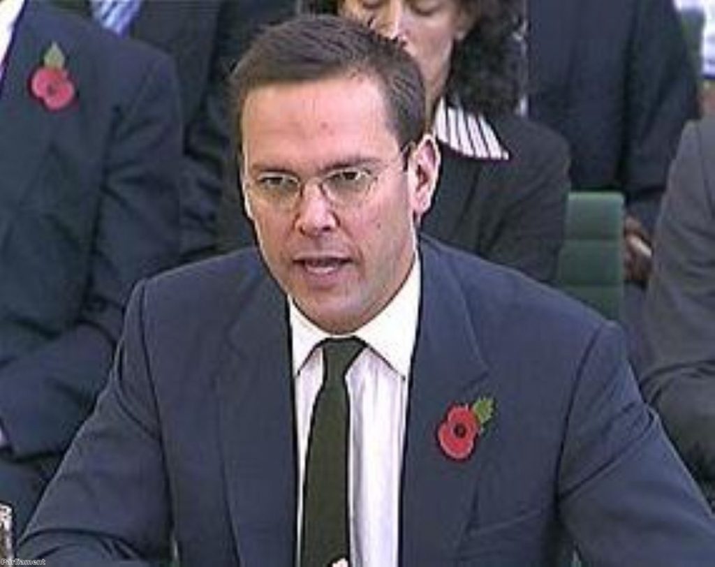 James Murdoch apologised for any surveillance when giving evidence to MPs