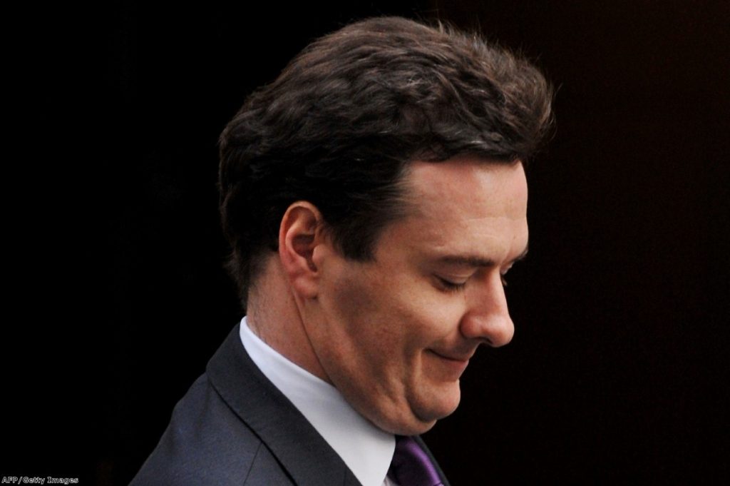 George Osborne as he left No. 11 to deliver the autumn statement this morning.