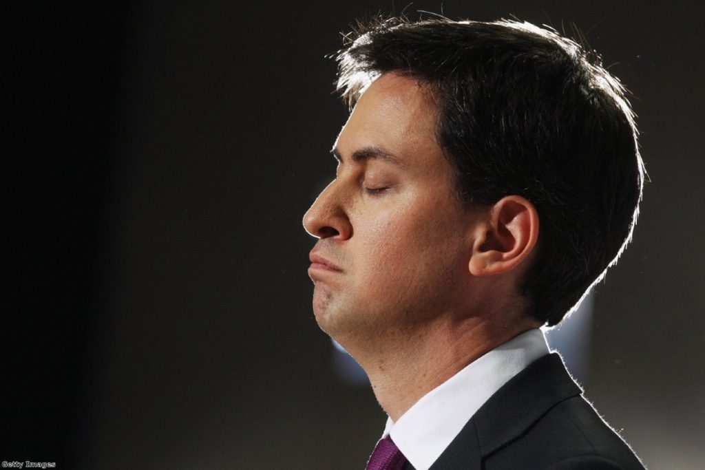 Near miss: Miliband scraped a draw from a sure-fire victory