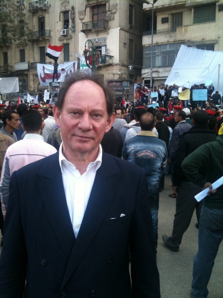 Edward McMillan-Scott in Tahrir Square after the revolution.
