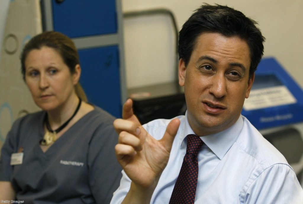 Miliband is determined to win the Corby seat off the Tories.