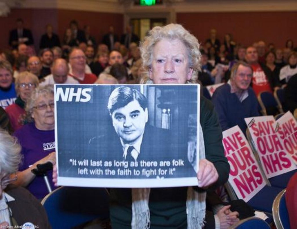 A rally against NHS privatisation: Early protests managed to pause the legislation - but not kill it