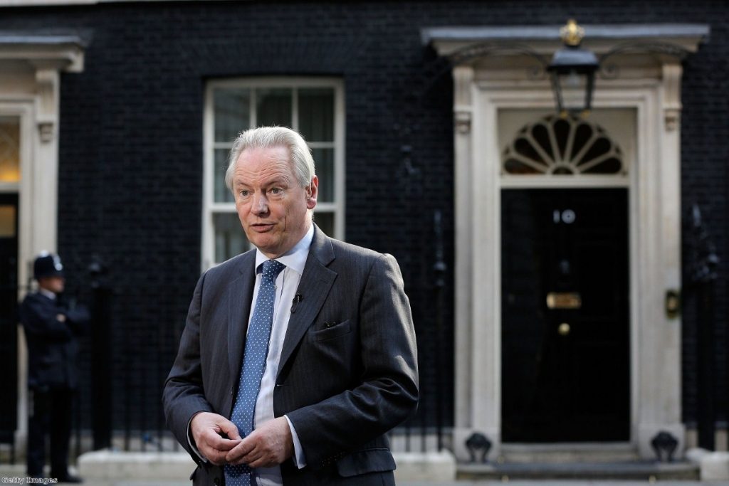 Francis Maude outside No 10, now - like the rest of Whitehall - the scene of bitter fighting between senior civil servants and ministers