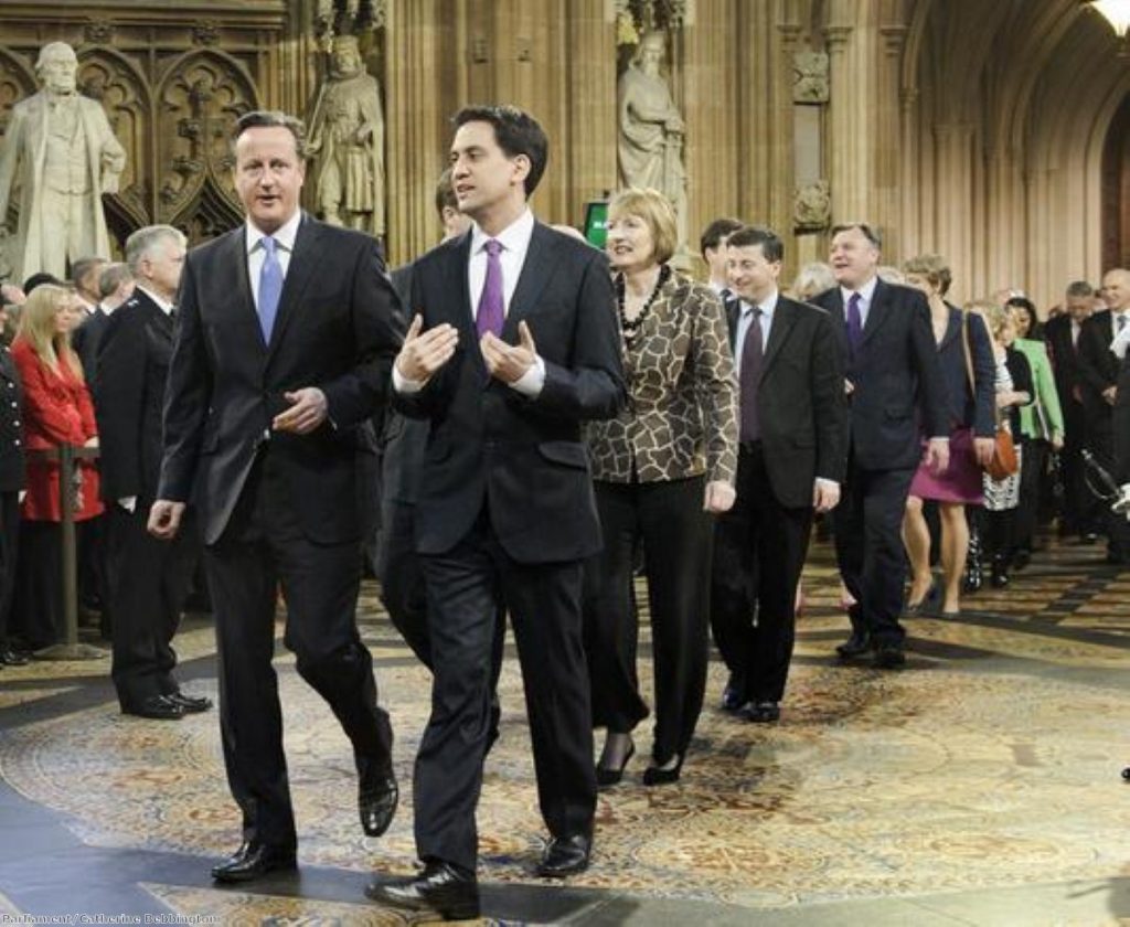 Unity... for now. Cross-party talks continue until Christmas, Miliband says.