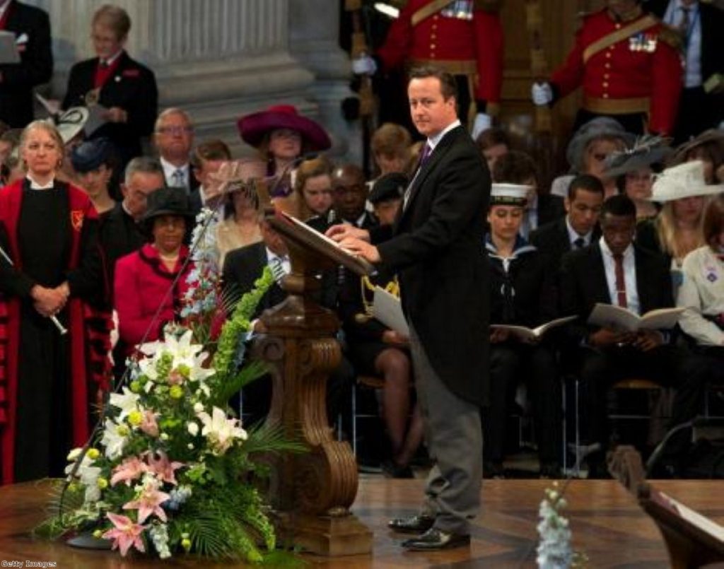 David Cameron at Tuesday's Service of Thanksgiving