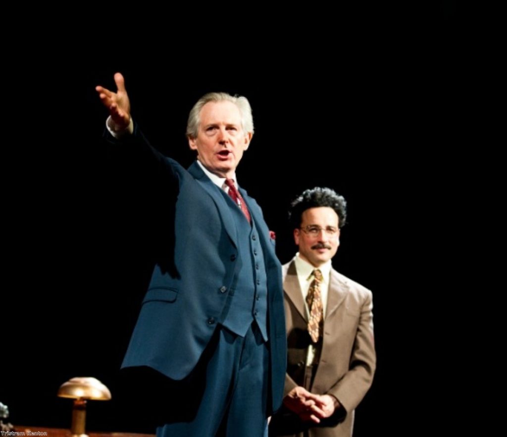 Patrick Drury (l) as Willy Brandt and Aidan McArdle as Gunter Guillaume in Democracy