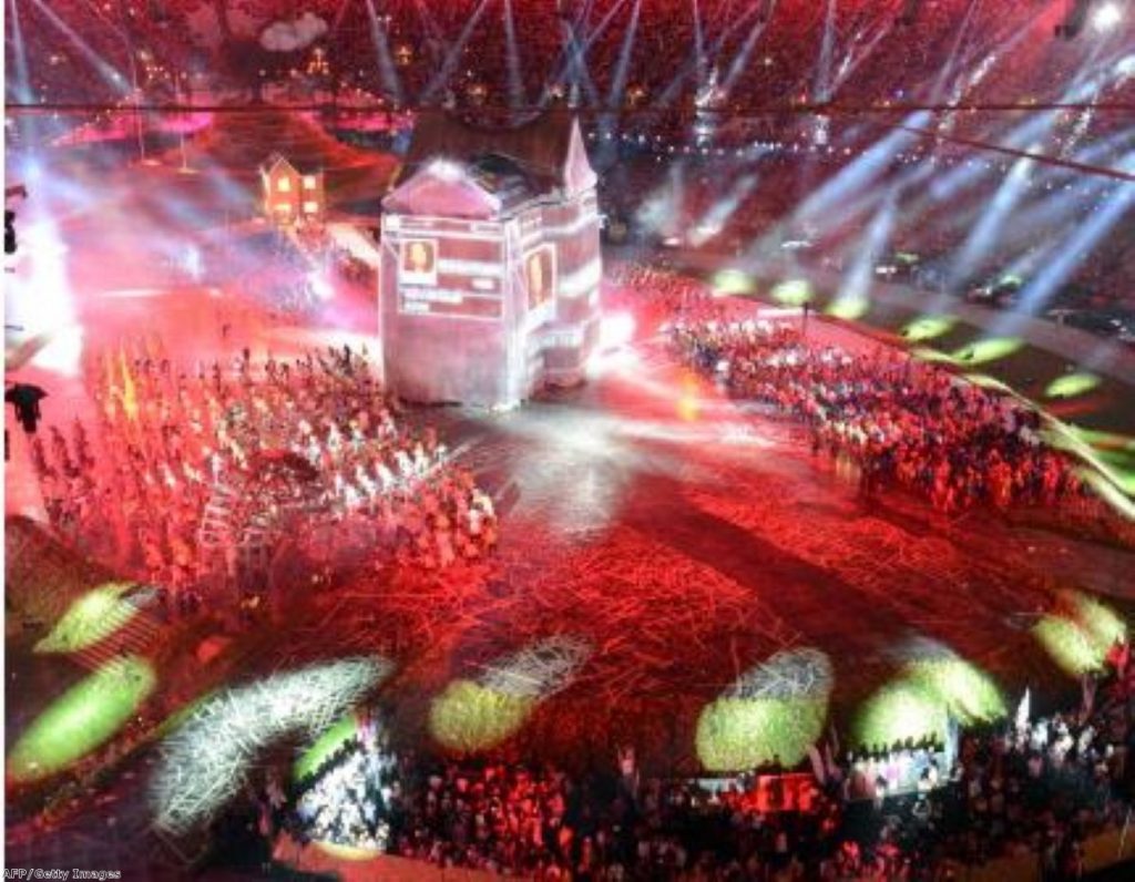 Actors perform during the opening ceremony of the London 2012 Olympic Games