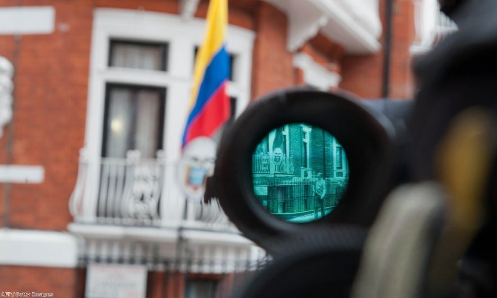 Julian Assange remains holed up in the Ecuadorian embassy