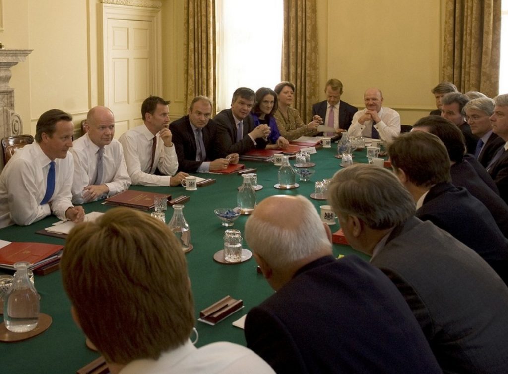 Cameron's new Cabinet meets to discuss the future of the coalition