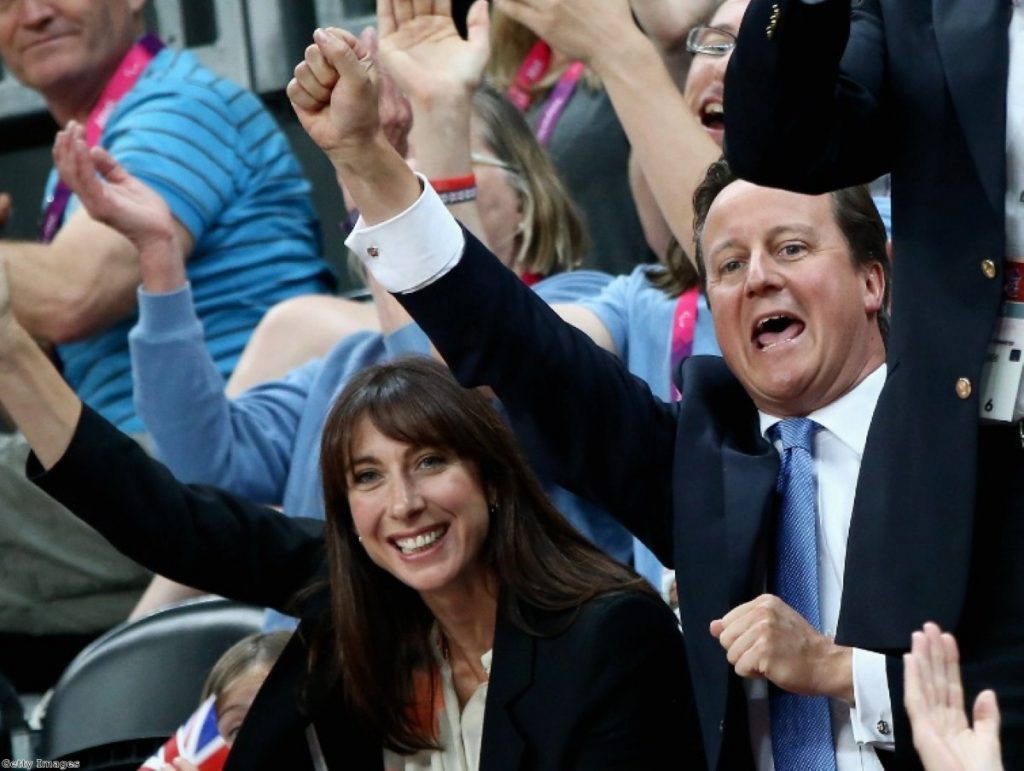 David and Samantha Cameron cheer on Paralympic GB at the wheelchair rugby