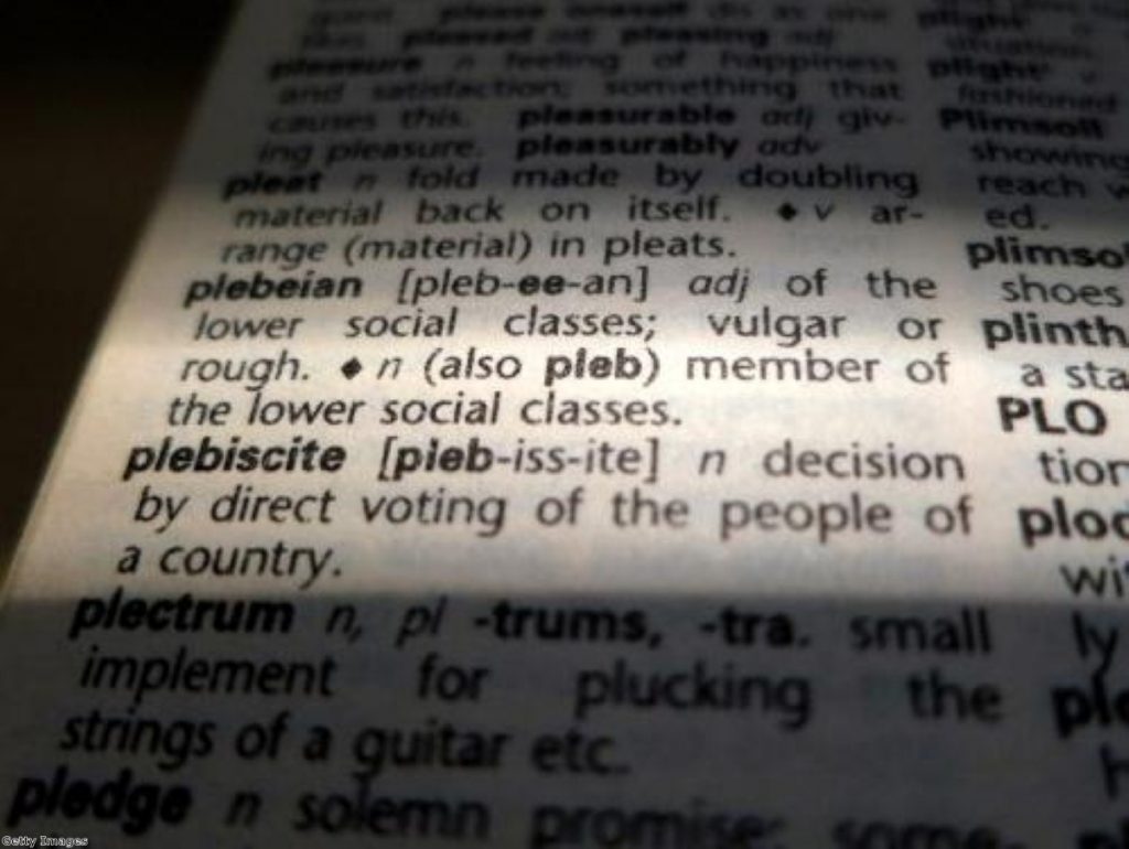 Andrew Mitchell denied using the world 'pleb' to describe a 'member of the lower social classes'