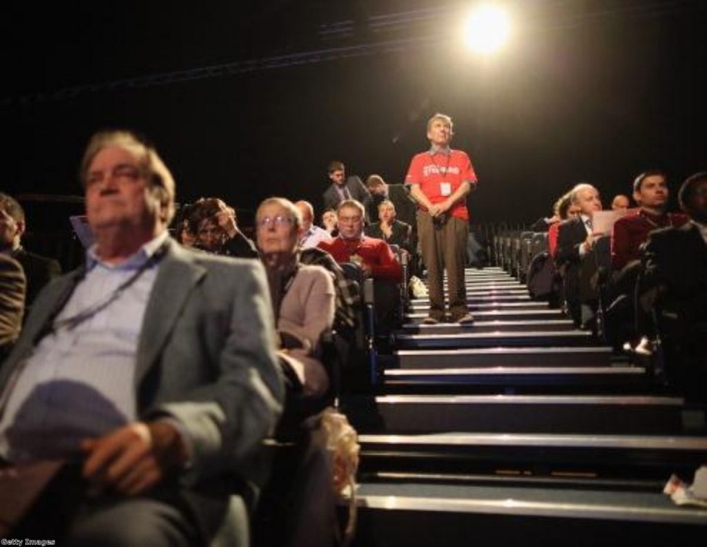 Labour delegates fully engaged with their party conference in Manchester