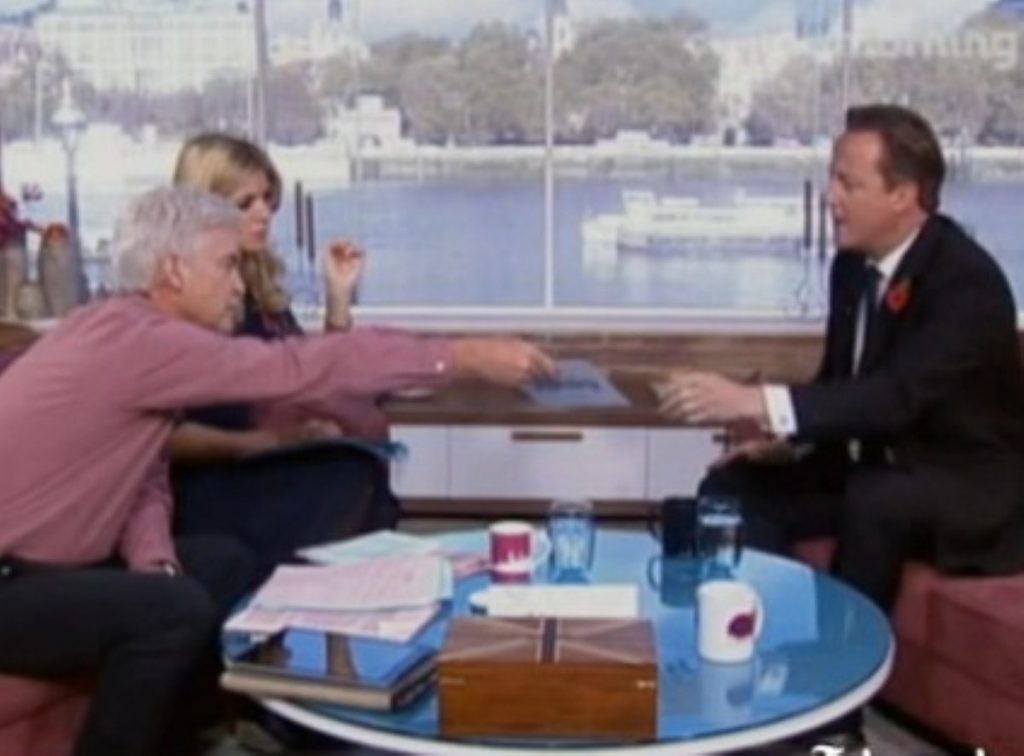 Philip Schofield 'ambushed' David Cameron with a list of alleged paedophiles