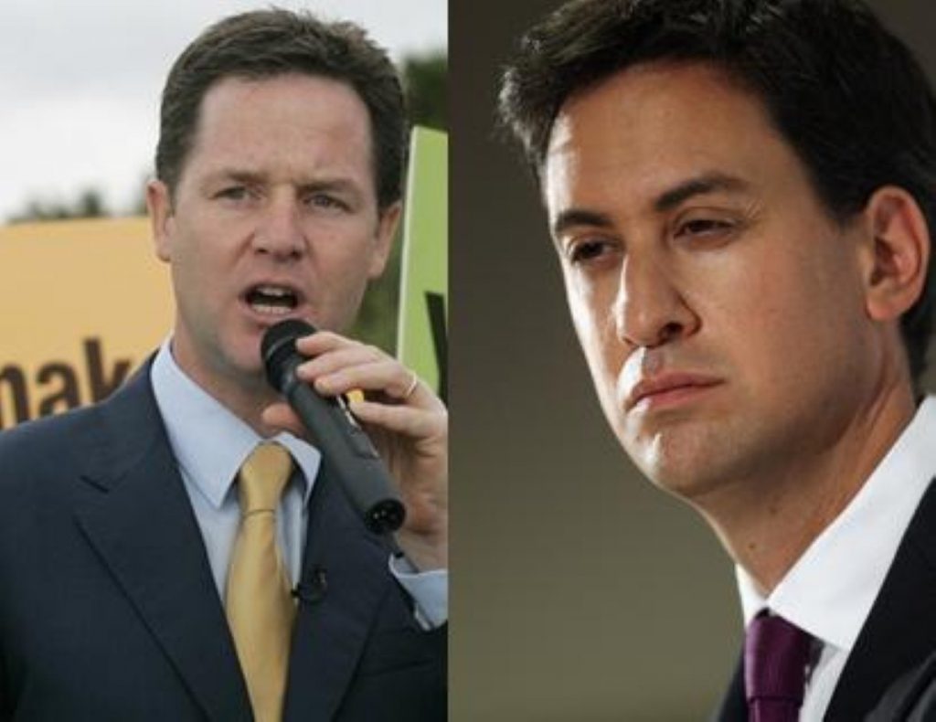 Nick Clegg and Ed Miliband launched their local election campaigns today