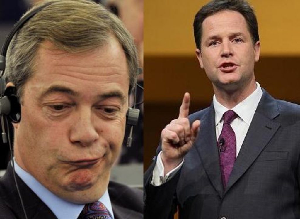 Newfound allies: Farage and Clegg agree on drug law reform