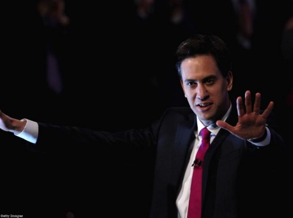 Ed Miliband takes on the unions, one hand gesture at a time