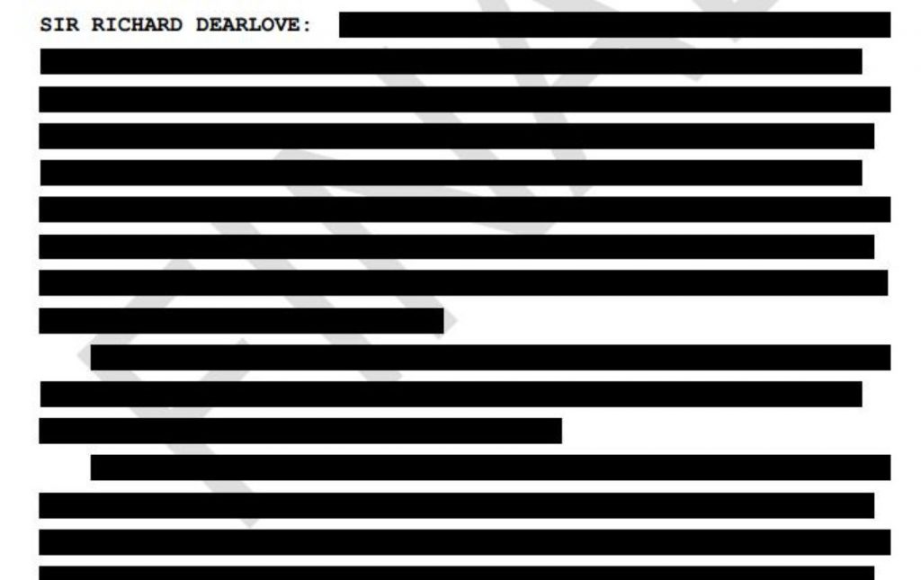A page from the transcript to Sir Richard Dearlove's evidence to the Iraq inquiry