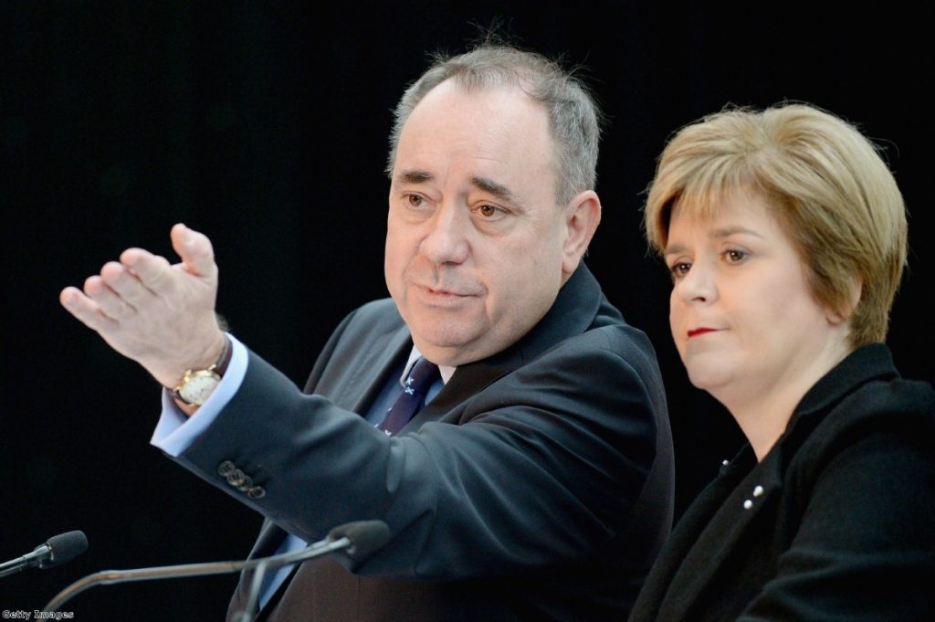 Alex Salmond and Nicola Sturgeon at today's press conference.