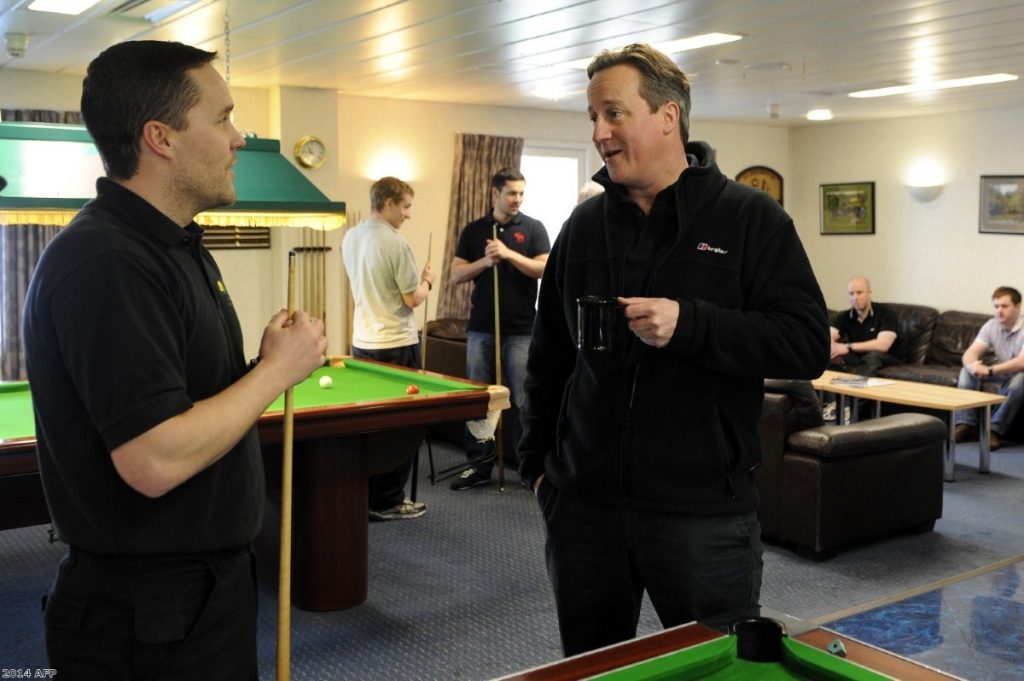 David Cameron meeting a worker