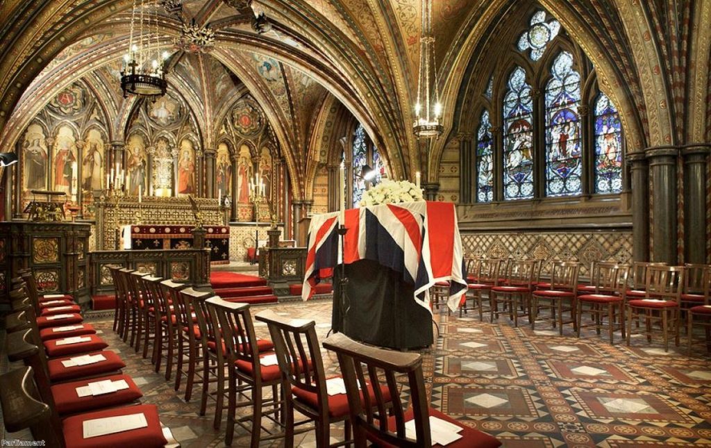Margaret Thatcher is the only other politician to have 'rested' in the Westminster chapel overnight