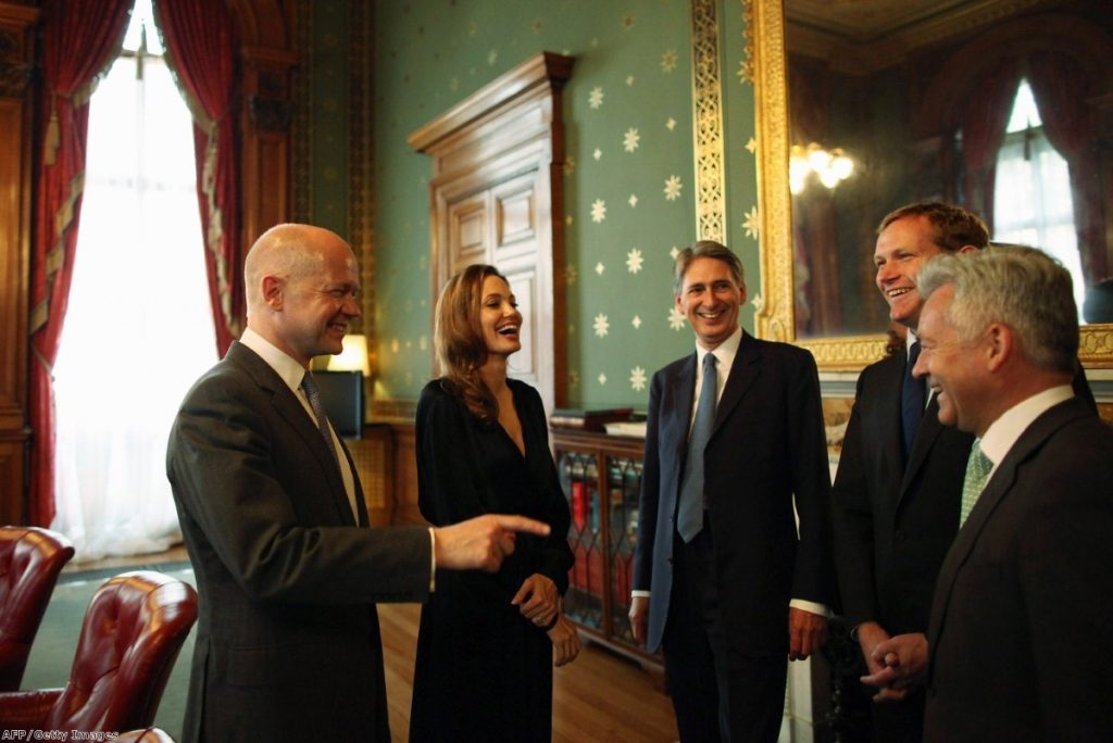 Angelina Jolie shares a joke with Cabinet ministers. Campaigners want more focus on how we treat rape victims at home.
