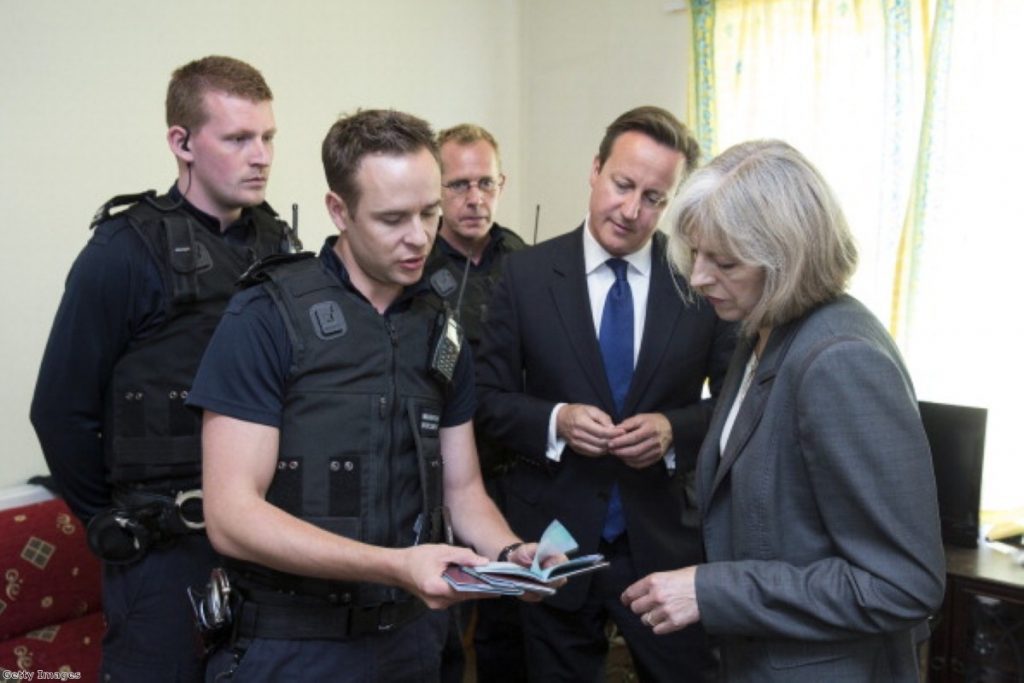 The prime minister and home secretary join officers on an immigration raid.