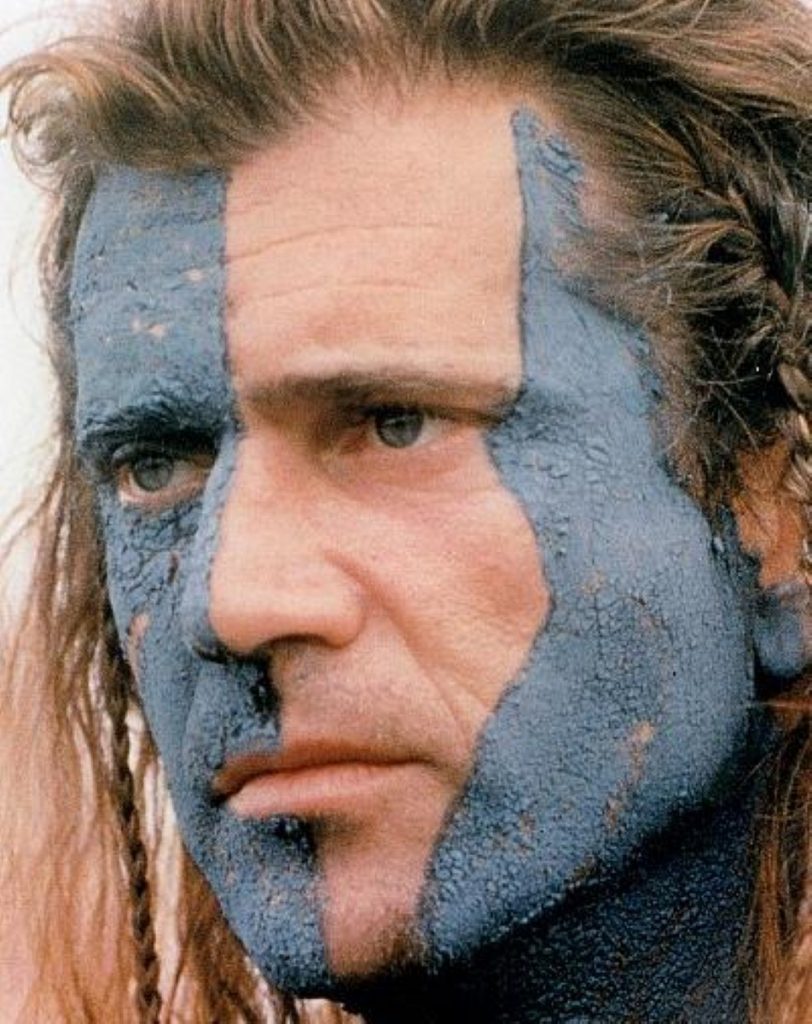Mel Gibson in Braveheart: Why the woad? Why? Why?