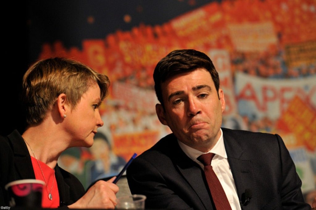 Andy Burnham and Yvette Cooper at the Labour leadership hustings in Dublin