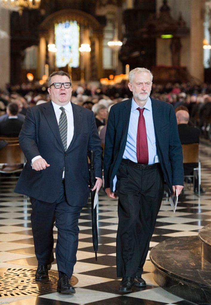 Jeremy Corbyn attends a memorial service for the 75th anniversary of the Battle of Britain