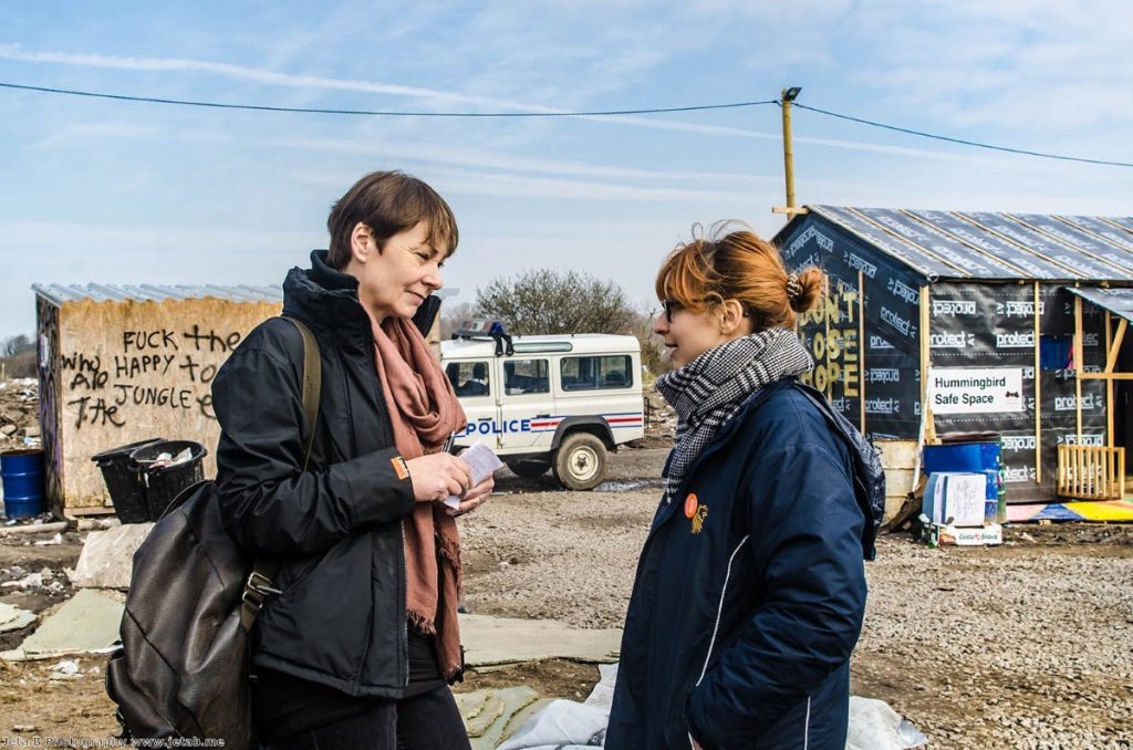 Caroline Lucas visited camps in both Calais and Dunkirk