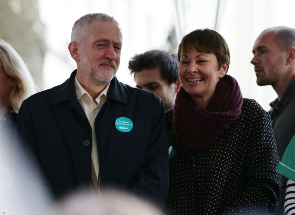 Jeremy Corbyn and Caroline Lucas have campaigned together in the past