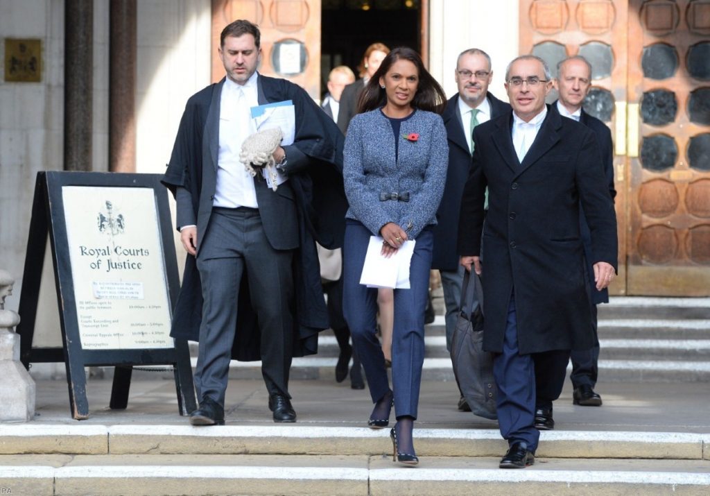 Gina Miller leaves the High Court where judges have ruled that Parliament must vote on Article 50