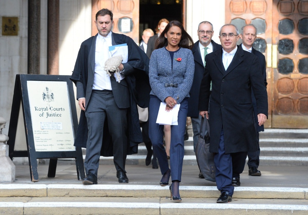 Gina Miller leaves the High Court where judges have ruled that Parliament must vote on Article 50