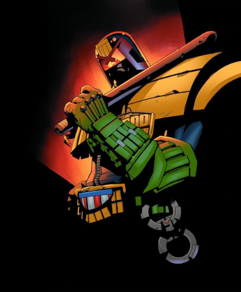 "Dredd has gone from a noble, even heroic, guardian who maintains that all are equal beneath the totalitarian boot-heel of the law, to the upholder of a brutalising authoritarian system."