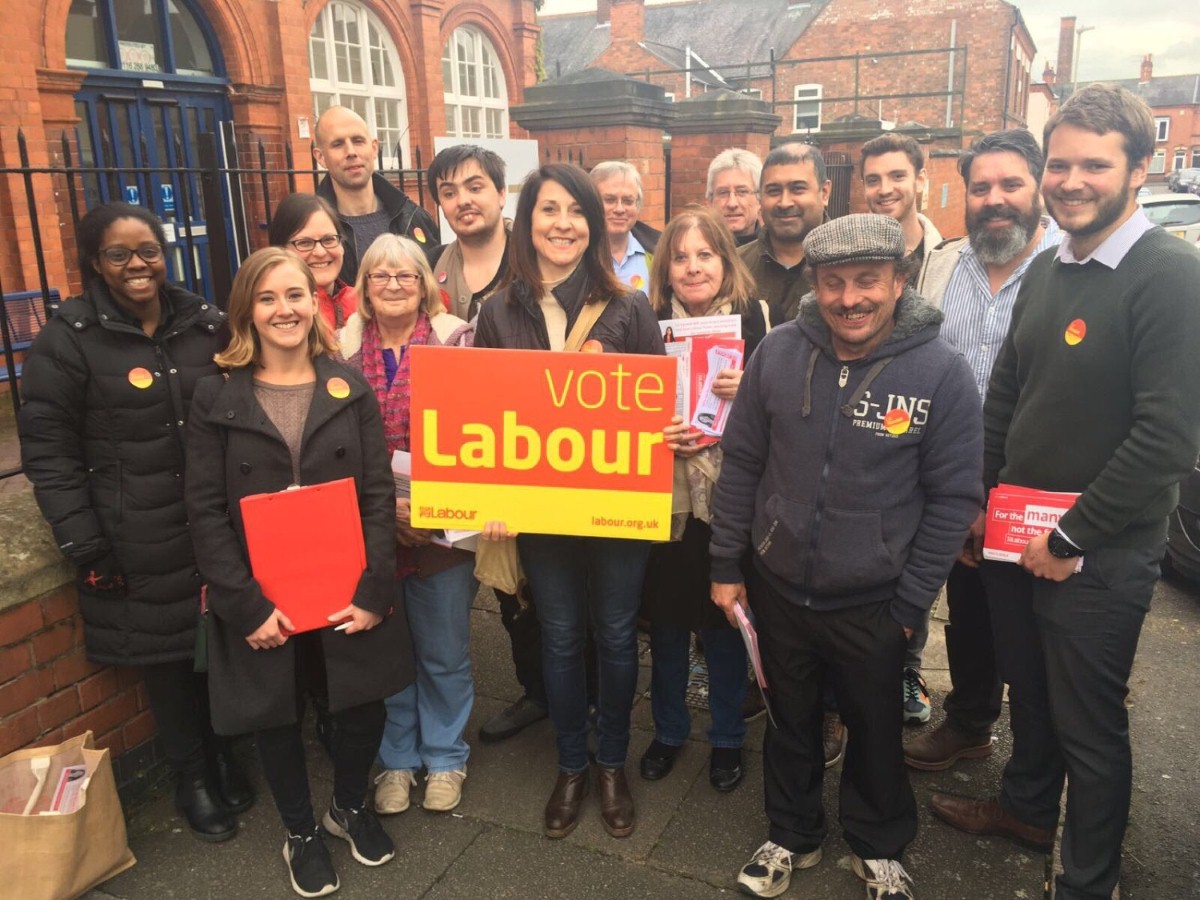 Liz Kendall campaigning in Leicester West