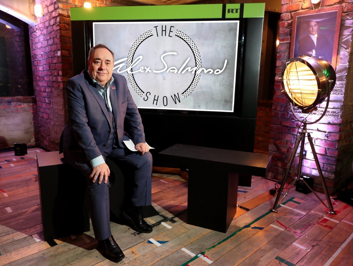 Alex Salmond on his RT set