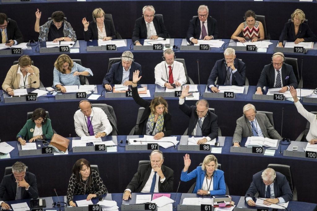 EU lawmakers voting against Viktor Orban for allegedly undermining the bloc's democratic values and rule of law | Copyright: PA