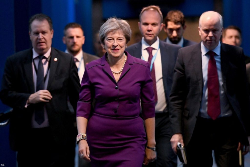 Theresa May at the Conservative Party annual conference in Birmingham | Copyright: PA