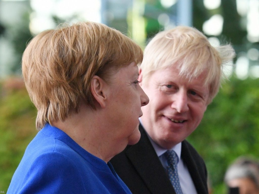 Merkel and Johnson in Berlin during the summer. The call between them today activated the next stage of No.10's PR strategy.