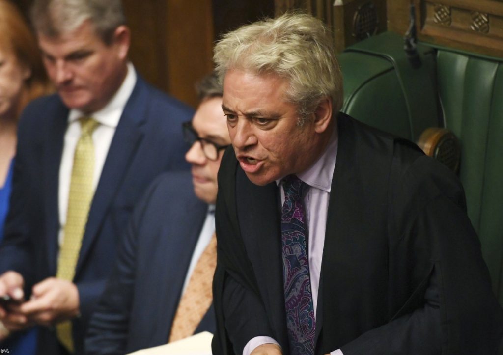 John Bercow during tonight's debate. It'll be one of the outgoing Speaker's final outings in the Chair.